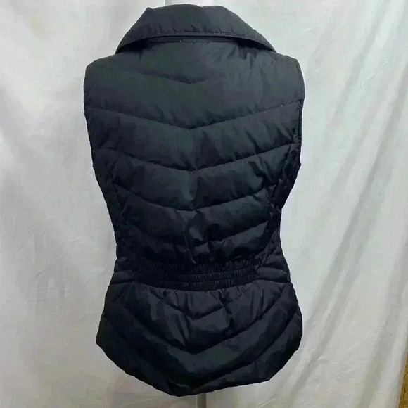 Talbots Black Down Feather Vest with Gold Zippers.  Size P Small. - Picture 4 of 9